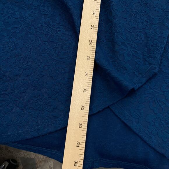 Catherines Cardigan Top Womens 3X 26-28W Blue Floral Lace Swing Open Lagenlook - Picture 13 of 15